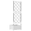 vidaXL Garden Planter White 40 x 40 x 125.5 cm Steel