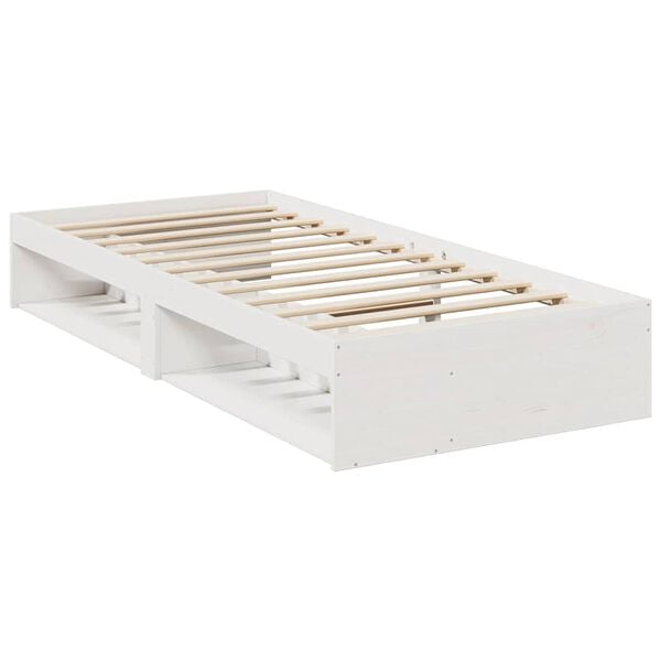 vidaXL Day Bed with Mattress White 80x200 cm Solid Wood Pine