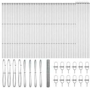 vidaXL Hexagonal Fence Ground Fix 100 x 1 m Galvanised Steel Silver