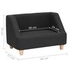 vidaXL Dog Sofa Black 60x37x39 cm Linen