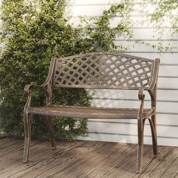 vidaXL Garden Bench 102 cm Cast Aluminium Bronze