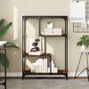 vidaXL Bookshelf Smoked Oak 81x36x115 cm Engineered Wood and Steel