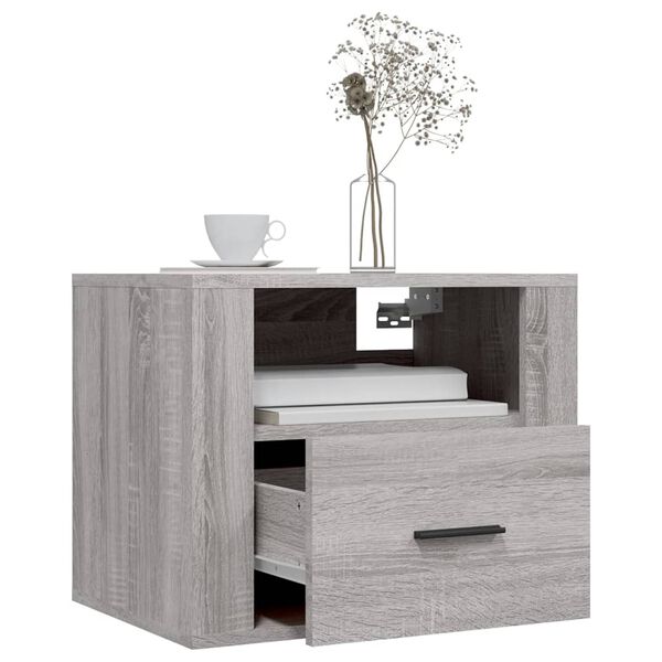 vidaXL Wall-mounted Bedside Cabinets 2 pcs Grey Sonoma 50x36x40 cm