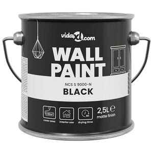 vidaXL Wall Paint Black 2.5 L Wall Print