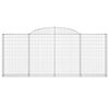 vidaXL Arched Gabion Baskets 10 pcs 300x30x120/140 cm Galvanised Iron