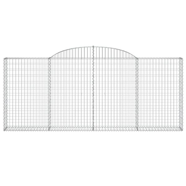 vidaXL Arched Gabion Baskets 10 pcs 300x30x120/140 cm Galvanised Iron