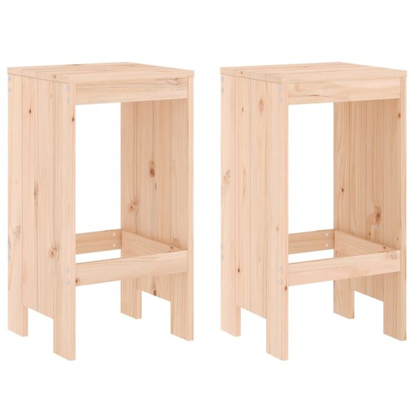 vidaXL Bar Stools 2 pcs 40x36x75 cm Solid Wood Pine