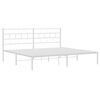 vidaXL Metal Bed Frame without Mattress with Headboard White 183x213cm