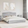 vidaXL Storage Bed Grey Sonoma 200 x 200 cm Engineered Wood