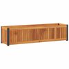 vidaXL Garden Planter 110x30x27.5 cm Solid Wood Acacia and Steel