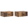 vidaXL Wall-Mounted Bedside Cabinet 2 pcs Old Wood 49 x 34.5 x 20 cm