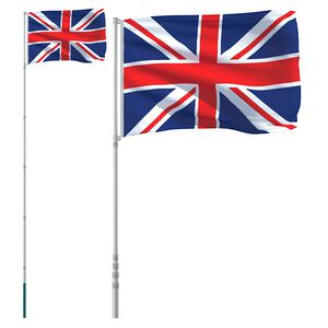 vidaXL UK Flag and Pole 5,5 m Aluminium