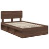 vidaXL Bed Frame with Headboard Brown Oak 120 x 190 cm Solid Pine Wood