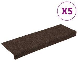 vidaXL Stair Mats Self-adhesive 15 pcs 65x21x4 cm Brown
