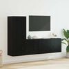 vidaXL TV Wall Unit Wall-mounted 5 pcs Black Oak Engineered Wood