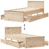 vidaXL Bed Frame without Mattress with Headboard 100x200 cm Solid Wood Pine