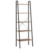 vidaXL 5-Tier Standing Shelf Dark Brown and Black 56x35x174 cm