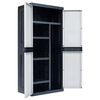 vidaXL Garden Cabinet Black 89 x 54 x 190 cm Plastic