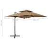 vidaXL Cantilever Garden Parasol with Double Top 250x250 cm Taupe