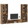 vidaXL TV Cabinet Set with Drawer FLORIN Old Wood Engineered Wood