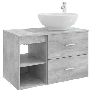 vidaXL Bathroom Furniture Set 2 pcs Concrete Grey Engineered Wood
