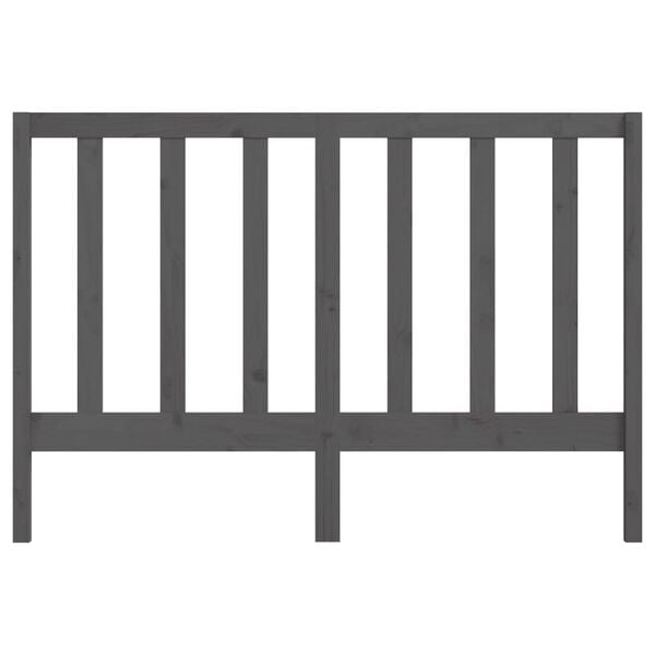 vidaXL Bed Headboard Grey 126x4x100 cm Solid Wood Pine