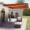 vidaXL Freestanding Manual Retractable Awning 450x350 cm Orange/Brown
