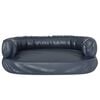 vidaXL Ergonomic Foam Dog Bed Dark Blue 60x42 cm Faux Leather