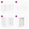 vidaXL Dog Gate with Door Foldable 6 Panels White 300 cm Solid Wood Fir