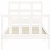 vidaXL Bed Frame without Mattress White Small Single Solid Wood Pine