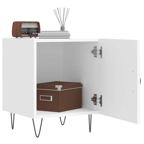 vidaXL Bedside Cabinets 2 pcs White 40x40x50 cm Engineered Wood