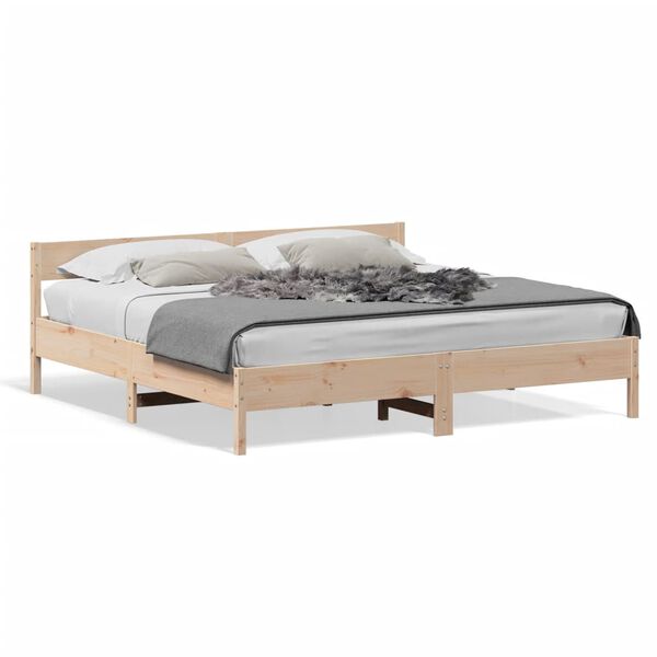 vidaXL Bed Frame without Mattress 200x200 cm Solid Wood Pine