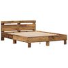 vidaXL Bed Frame with Headboard Old wood 140 x 190 cm Engineered wood