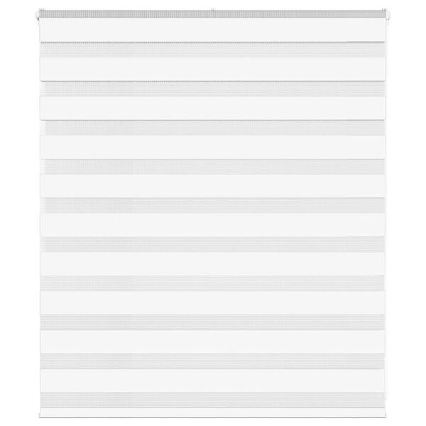 vidaXL Zebra Blind White 130x100 cm Fabric Width 125.9 cm Polyester