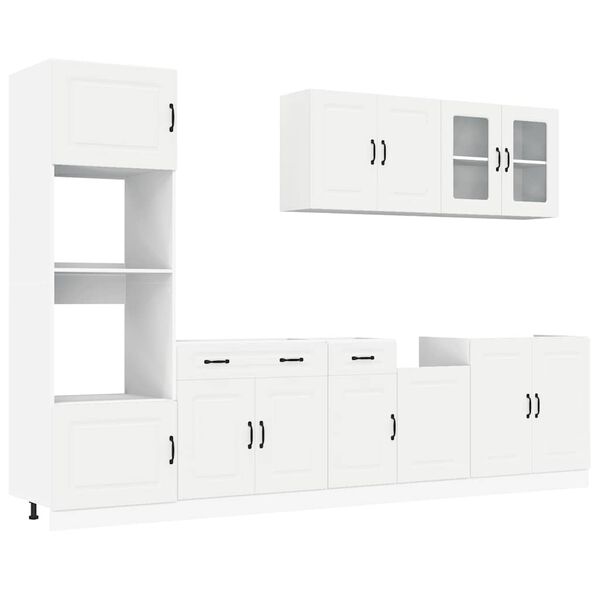 vidaXL 7 Piece Kitchen Cabinet Set Kalmar White Engineered Wood