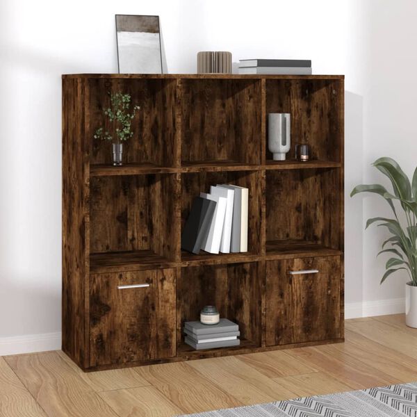 vidaXL Book Cabinet Smoked Oak 98x30x98 cm