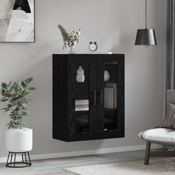 vidaXL Wall Mounted Cabinet Wall-mounted Black oak 69.5 x 34 x 90 cm