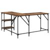 vidaXL Desk Old Wood 139 x 139 x 75 cm Engineered Wood