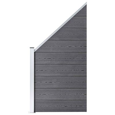vidaXL WPC Fence Set 3 Square + 1 Slanted 619x186 cm Grey