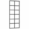 vidaXL Sliding Door ESG Glass and Aluminium 76x205 cm Black