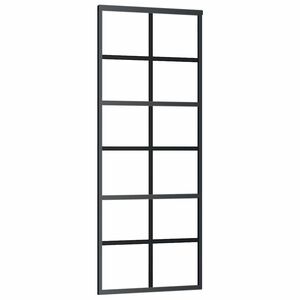 vidaXL Sliding Door ESG Glass and Aluminium 76x205 cm Black