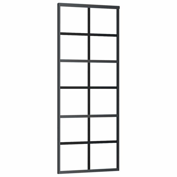 vidaXL Sliding Door ESG Glass and Aluminium 76x205 cm Black