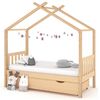 vidaXL Kids Bed Frame with a Drawer Solid Pine Wood 80x160 cm