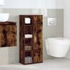 vidaXL Bathroom Cabinet with Roll Holder Smoked Oak 39x22x90 cm