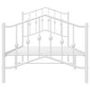 vidaXL Metal Bed Frame without Mattress with Footboard White 80x200cm