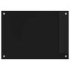 vidaXL Kitchen Backsplash Black 70 x 50 cm Tempered Glass