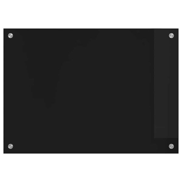 vidaXL Kitchen Backsplash Black 70 x 50 cm Tempered Glass