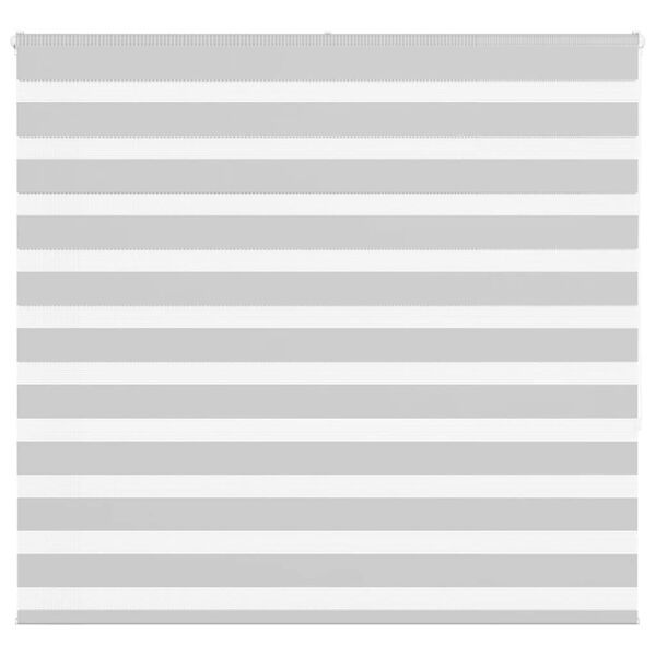 vidaXL Zebra Blind Light Grey 155x150 cm Fabric Width 150.9 cm Polyester