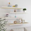 vidaXL Floating Wall Shelves 4 pcs Oak and White 90x23.5x3.8 cm MDF