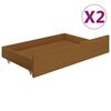 vidaXL Bed Frame without Mattress Honey Brown Solid Wood 180x200 cm Super King (322115+321987)